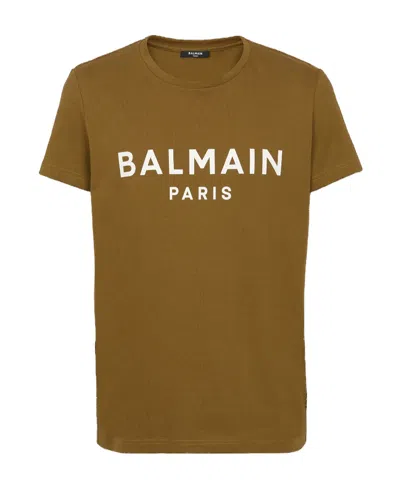 BALMAIN LOGO-PRINT COTTON T-SHIRT