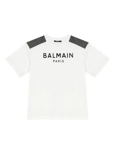 BALMAIN LOGO-PRINT COTTON T-SHIRT