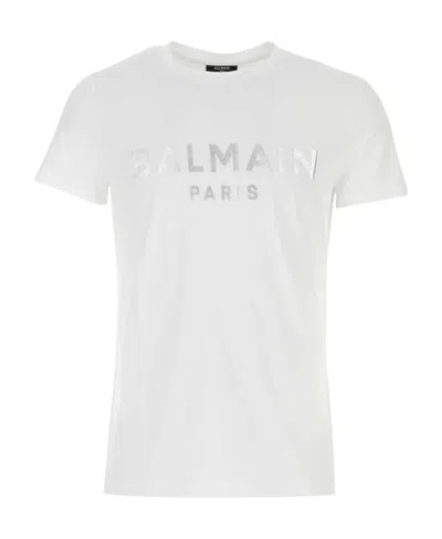 BALMAIN LOGO-PRINT DETAIL T-SHIRT