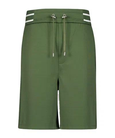 BALMAIN LOGO-PRINT DRAWSTRING SHORTS