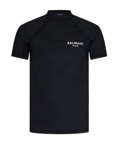 BALMAIN LOGO-PRINT PERFORMANCE T-SHIRT