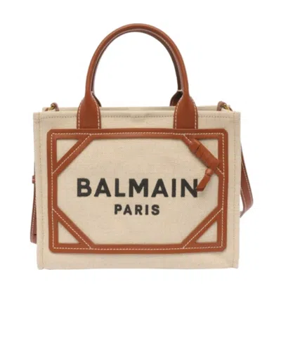BALMAIN BALMAIN LOGO PRINTED TOP HANDLE BAG