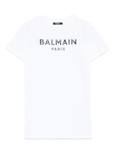 BALMAIN LOGO-RAISED T-SHIRT