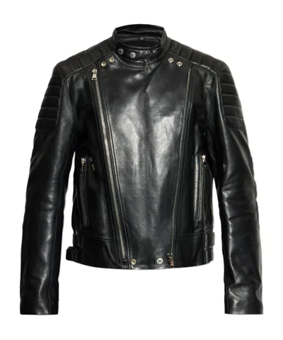 BALMAIN BALMAIN HIGH-NECK LEATHER JACKET