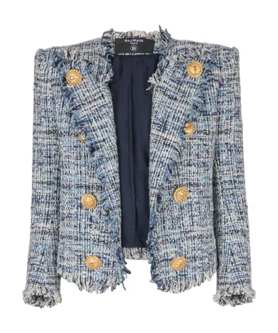 BALMAIN BALMAIN 8 BUTTON CROPPED TWEED EDGE-TO-EDGE JACKET