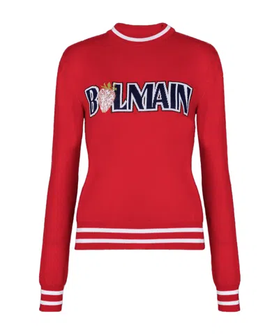 BALMAIN WOOL BALMAIN STRAWBERRY JUMPER