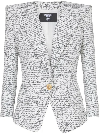 BALMAIN LOVE LETTER TAILORED JACKET