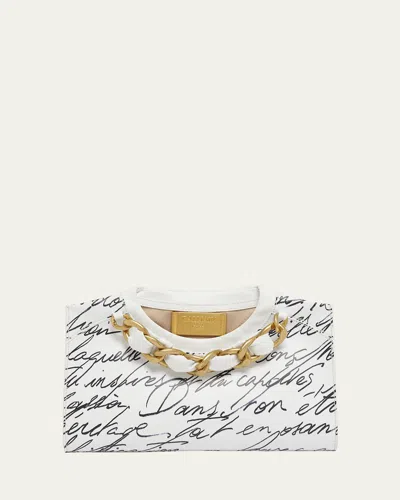 BALMAIN LOVE LETTER ZIP CREWNECK CLUTCH BAG