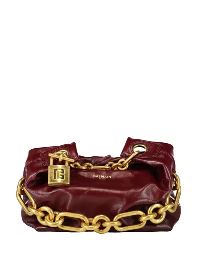 BALMAIN MINI SYNC PADLOCK CHAIN TOTE BAG