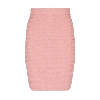 BALMAIN BALMAIN MONOGRAM INTARSIA KNIT MINI SKIRT