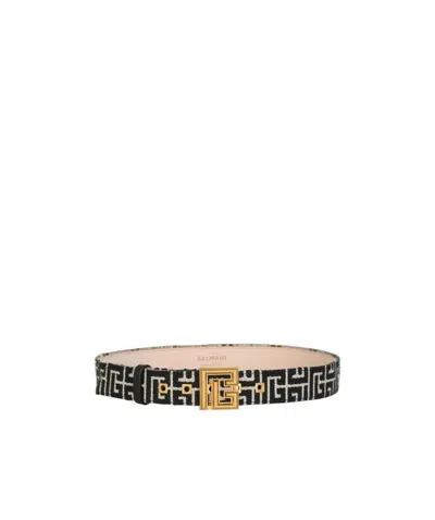 BALMAIN BALMAIN PB MONOGRAMMED JACQUARD BELT