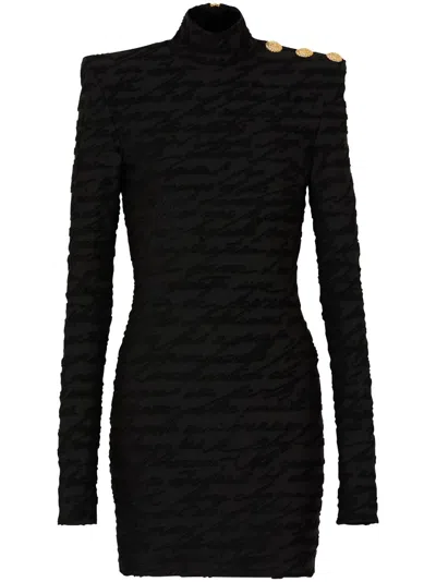 BALMAIN MONOGRAM-PATTERN MINI DRESS