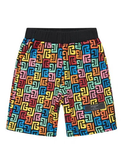 BALMAIN MONOGRAM-PRINT SHORTS