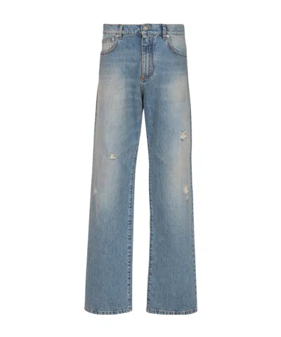 BALMAIN BALMAIN DISTRESSED LOOSE-FIT JEANS