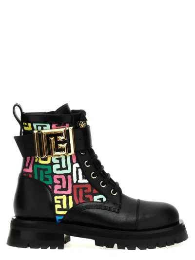 BALMAIN WOMEN MULTICOLOR LACE UP ANKLE BOOTS, 4.5 LUXURY BOOTS FOR WOMEN DARVEYS