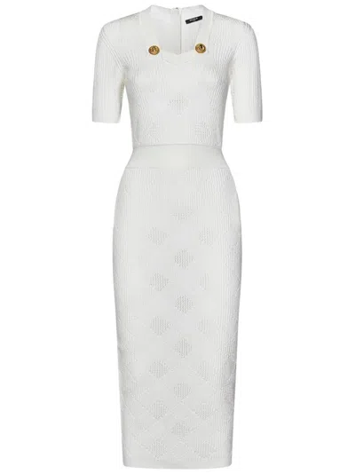 BALMAIN BALMAIN OPENWORK KNIT DRESS