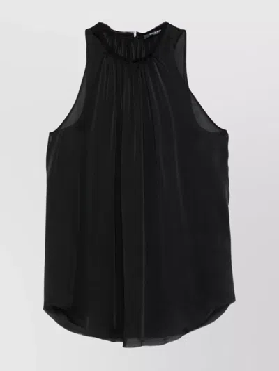 BALMAIN PLEATED SLEEVES WITH SHEER PANELS