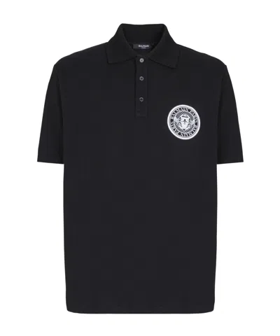 BALMAIN BALMAIN COIN-PRINTED POLO SHIRT