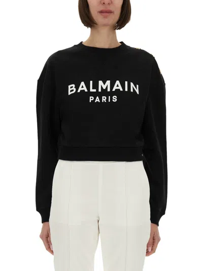 BALMAIN BALMAIN PRINTED BALMAIN PARIS SWEATSHIRT