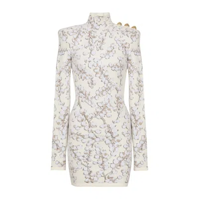 BALMAIN BALMAIN REDCURRANT JACQUARD KNIT SHORT DRESS
