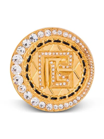 BALMAIN RHINESTONE-EMBELLISHED BROOCH