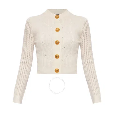 BALMAIN BALMAIN RIBBED-KNIT CROPPED CARDIGAN