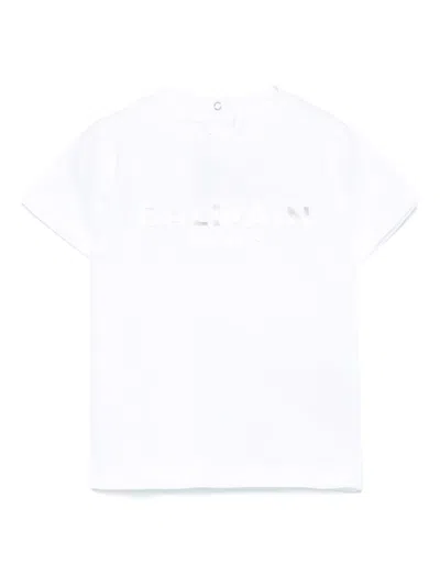 BALMAIN RUBBERISED-LOGO T-SHIRT