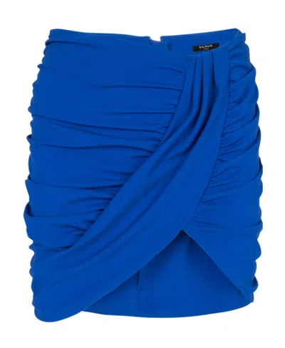 BALMAIN BALMAIN DRAPED JERSEY SKIRT