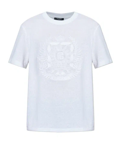 BALMAIN BALMAIN LOGO DETAILED CREWNECK T-SHIRT