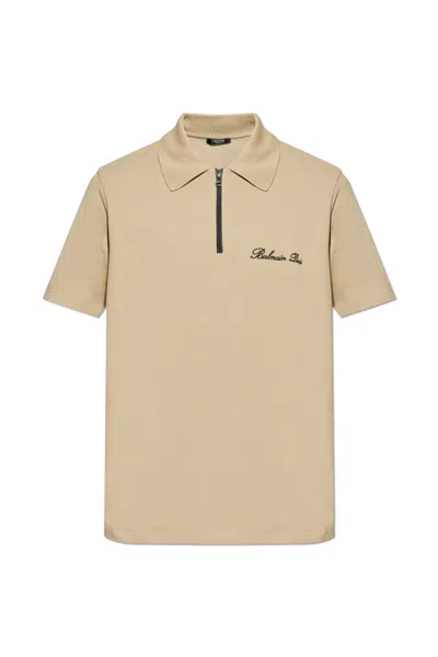 BALMAIN BALMAIN LOGO EMBROIDERED SHORT-SLEEVED POLO SHIRT