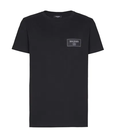 BALMAIN BALMAIN LOGO PATCH CREWNECK T-SHIRT