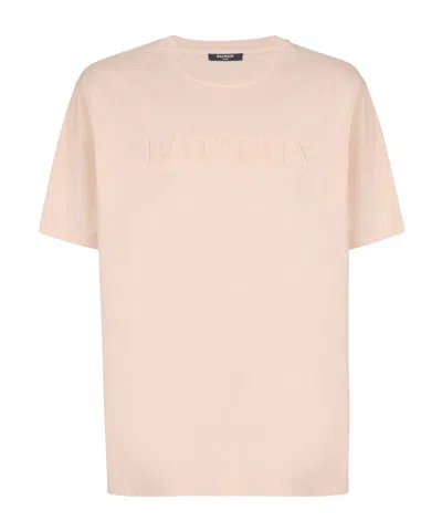BALMAIN LOOSE T-SHIRT WITH VINTAGE BALMAIN EMBROIDERY