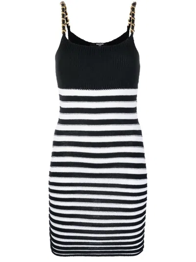 BALMAIN SLEEVELESS KNITTED DRESS