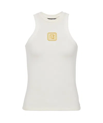 BALMAIN BALMAIN LOGO DETAILED CREW NECK TANK TOP