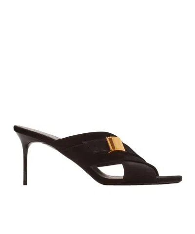 BALMAIN SQUARE-HEADED HIGH-HEELED SANDALS