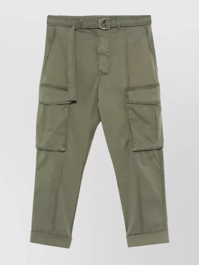 BALMAIN STRAIGHT TROUSERS BELTED WAIST CARGO POCKETS