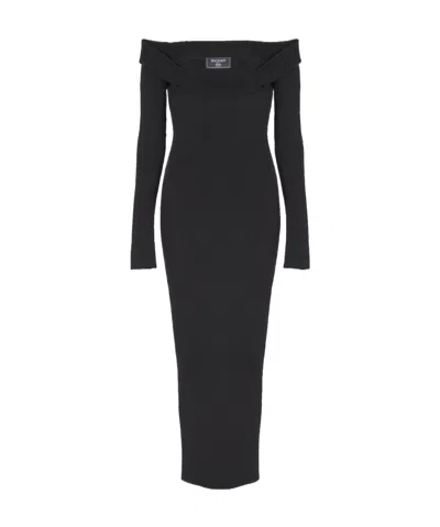 BALMAIN BALMAIN LONG PLAIN KNIT DRESS