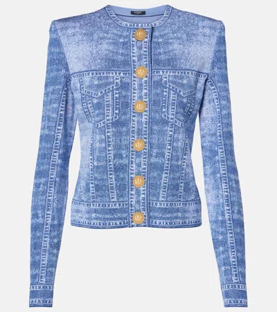 BALMAIN TROMPE L'OEIL JACQUARD CARDIGAN
