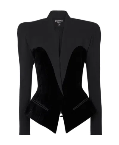 BALMAIN SLIM-FITTING BUSTIER JACKET