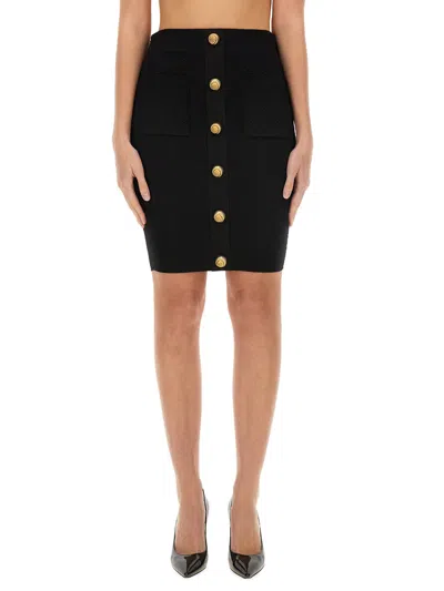 BALMAIN "VICHY" KNIT SKIRT