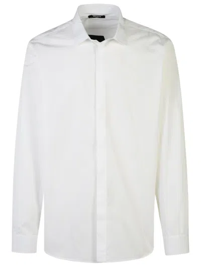 BALMAIN BALMAIN WHITE COTTON SHIRT MEN