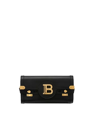 BALMAIN WOMEN'S B-BUZZ POUCH 23 LEATHER CLUTCH