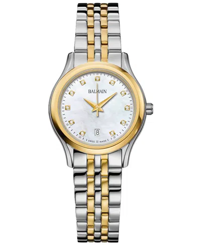 BALMAIN WOMEN'S SWISS BELEGANZA DIAMOND (1/20 CT. T.W.) TWO-TONE STAINLESS STEEL BRACELET WATCH 28MM
