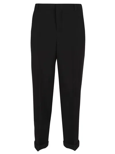 BALMAIN WOOL CREPE STRAIGHT PANTS