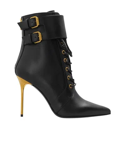 BALMAIN BALMAIN ZIP-UP POINTED TOE BOOTS