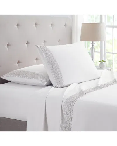 BAMBOO COMFORT BAMBOO COMFORT LACE CROCHET EMBROIDERY 4PC SHEET SET