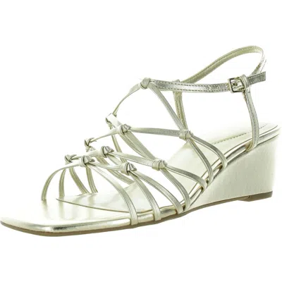 BANDOLINO WOMENS ADJUSTABLE FAUX LEATHER WEDGE SANDALS