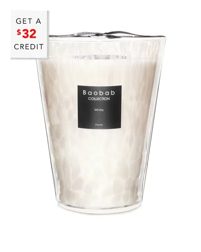 BAOBAB COLLECTION BAOBAB COLLECTION MAX 24 PEARLS WHITE CANDLE WITH $32 CREDIT