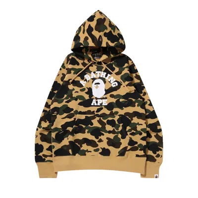 BAPE BAPE 1ST CAMO COLLEGE PULLOVER HOODIE 'YELLOW'