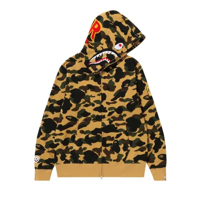 BAPE BAPE 1ST CAMO PONR SHARK FULL ZIP HOODIE 'YELLOW'